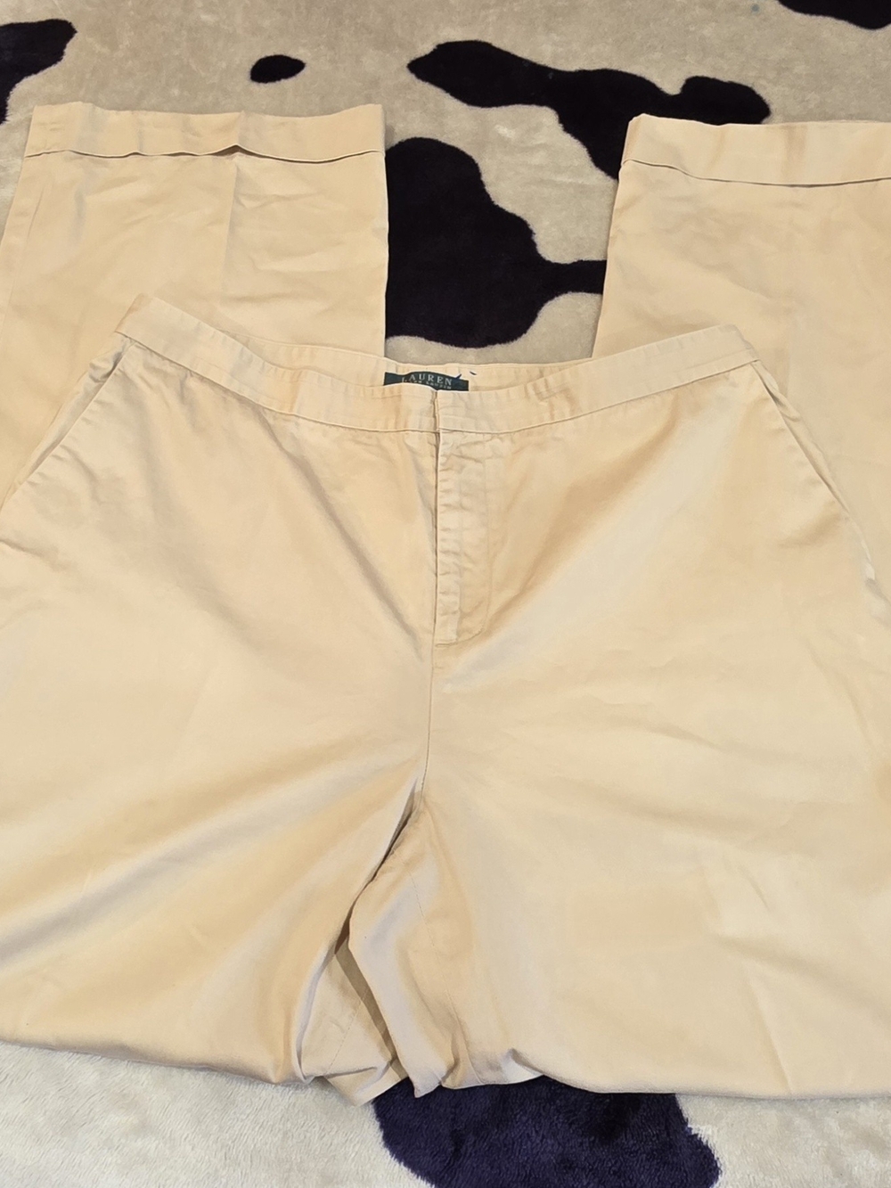 Ralph Lauren Straight Leg Pants in Light Cream